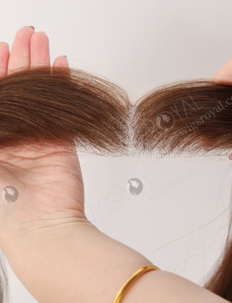 In Stock European Virgin Hair 16" Straight 4# Color Hairline Topper SHT-002