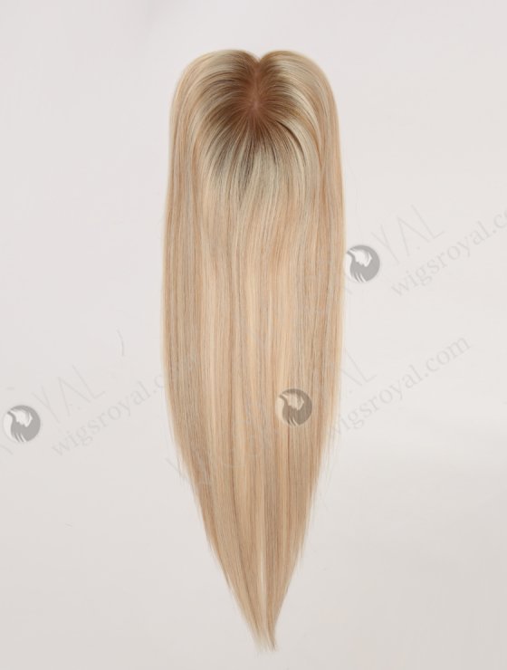 In Stock European Virgin Hair 18" All One Length Straight T8A/60#/8A# Highlights Color Hair Topper Topper-181-32674