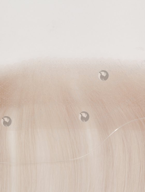 In Stock European Virgin Hair 16" Straight White Color Hairline Topper SHT-024-32939