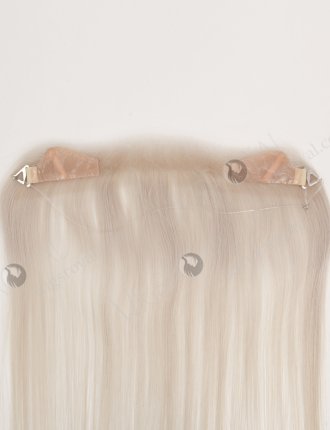 In Stock European Virgin Hair 12" Straight Platinum Gray Color Hairline Topper SHT-022