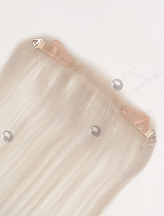 In Stock European Virgin Hair 12" Straight Platinum Gray Color Hairline Topper SHT-022-32916