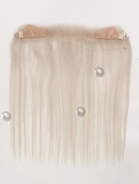In Stock European Virgin Hair 12" Straight Platinum Gray Color Hairline Topper SHT-022
