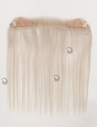 In Stock European Virgin Hair 12" Straight Platinum Gray Color Hairline Topper SHT-022