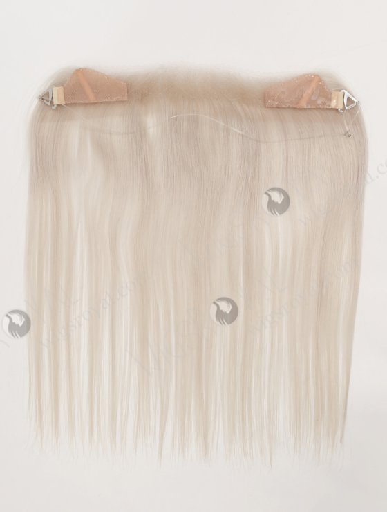 In Stock European Virgin Hair 12" Straight Platinum Gray Color Hairline Topper SHT-022-32918