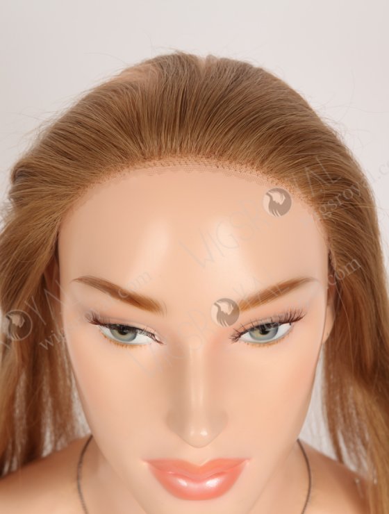 In Stock European Virgin Hair 16" Straight 8# Color Hairline Topper SHT-018-32861