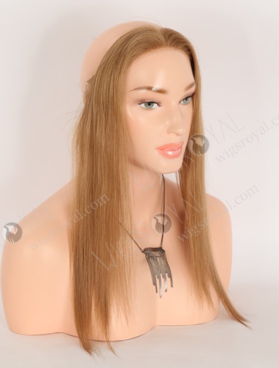 In Stock European Virgin Hair 16" Straight 8# Color Hairline Topper SHT-018-32864