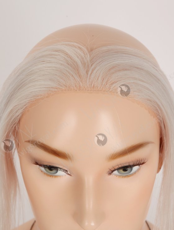 In Stock European Virgin Hair 16" Straight White Color Hairline Topper SHT-024-32940