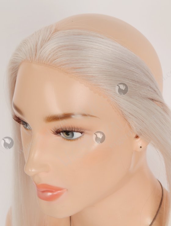 In Stock European Virgin Hair 16" Straight White Color Hairline Topper SHT-024-32941