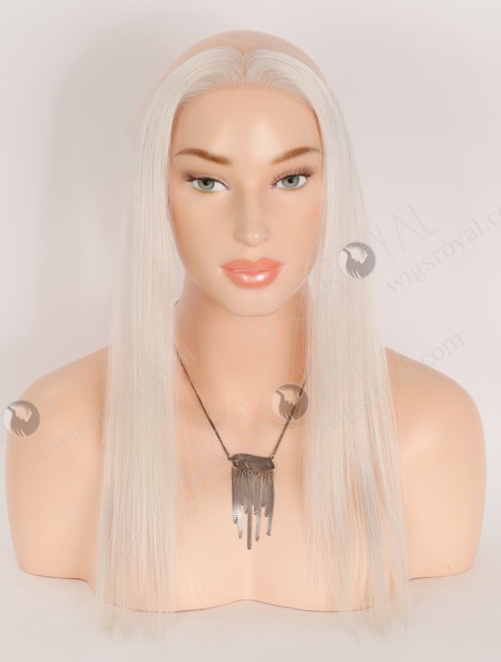 In Stock European Virgin Hair 16" Straight White Color Hairline Topper SHT-024-32942