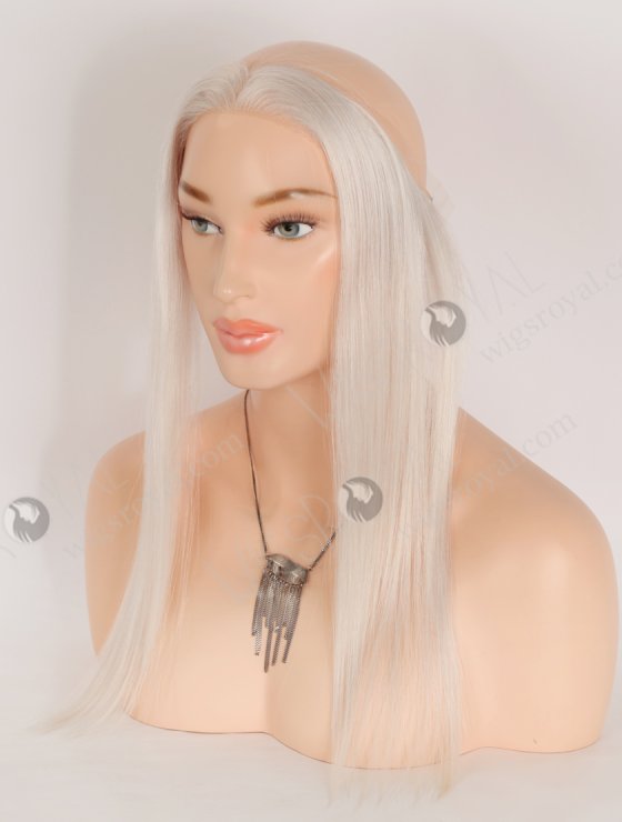 In Stock European Virgin Hair 16" Straight White Color Hairline Topper SHT-024-32945
