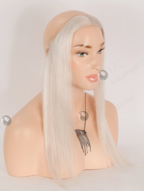 In Stock European Virgin Hair 16" Straight White Color Hairline Topper SHT-024-32944