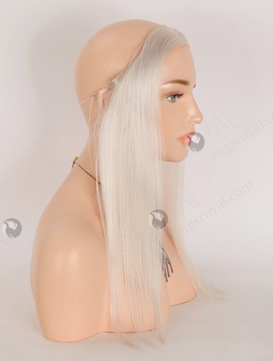 In Stock European Virgin Hair 16" Straight White Color Hairline Topper SHT-024-32947