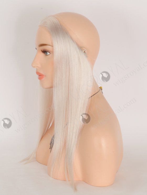 In Stock European Virgin Hair 16" Straight White Color Hairline Topper SHT-024-32946