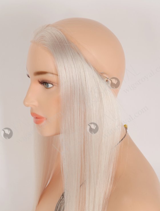 In Stock European Virgin Hair 16" Straight White Color Hairline Topper SHT-024-32948