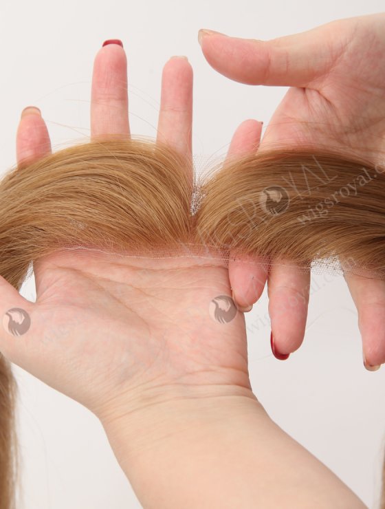 In Stock European Virgin Hair 16" Straight 8# Color Hairline Topper SHT-018-32869