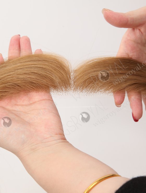 In Stock European Virgin Hair 16" Straight 8# Color Hairline Topper SHT-018-32868