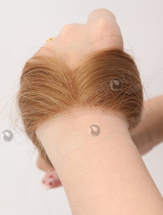 In Stock European Virgin Hair 16" Straight 8# Color Hairline Topper SHT-018-32870