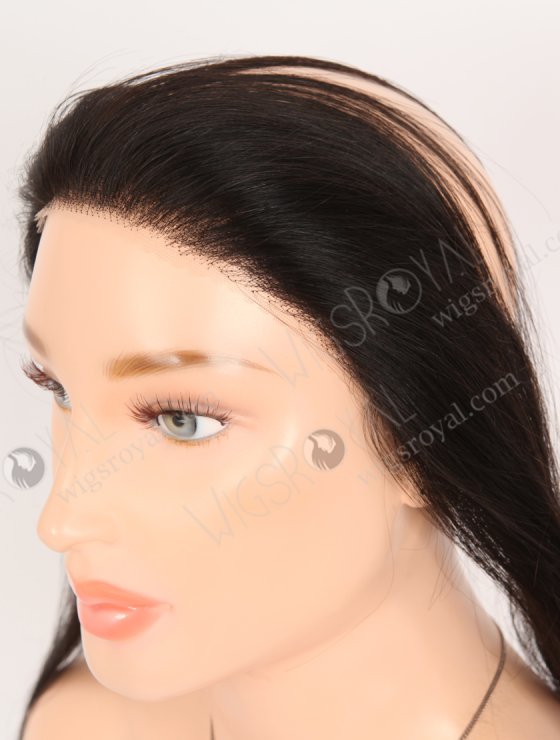 In Stock European Virgin Hair 16" Straight Natural Black Color Hairline Topper SHT-010-32700