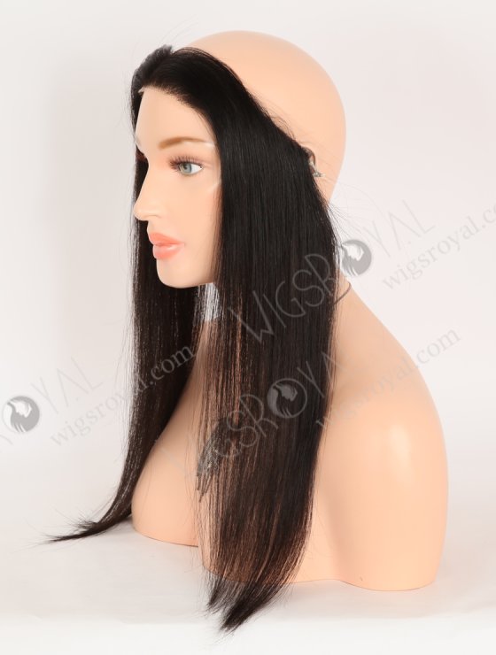In Stock European Virgin Hair 16" Straight Natural Black Color Hairline Topper SHT-010-32702