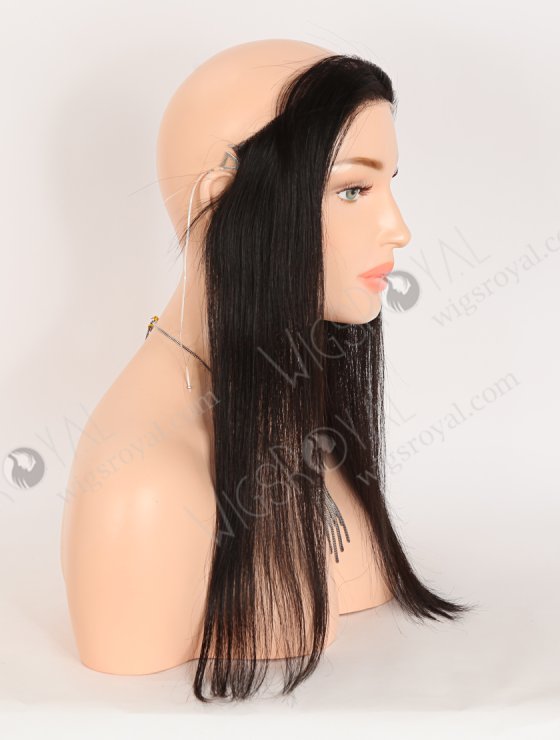 In Stock European Virgin Hair 16" Straight Natural Black Color Hairline Topper SHT-010-32704