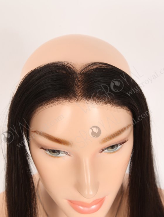 In Stock European Virgin Hair 16" Straight Natural Black Color Hairline Topper SHT-010-32705