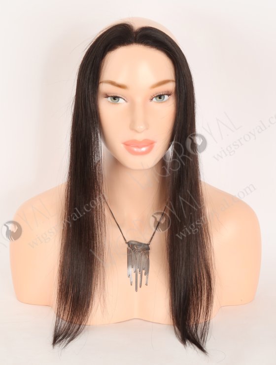 In Stock European Virgin Hair 16" Straight 2# Color Hairline Topper SHT-014-32784