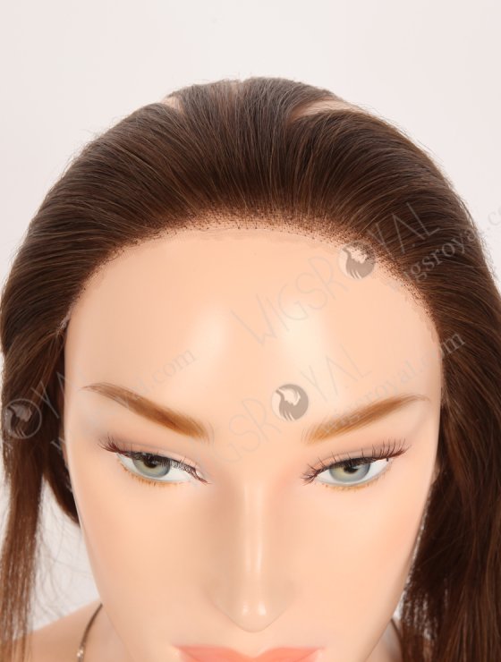 In Stock European Virgin Hair 12" Straight 4# Color Hairline Topper SHT-015-32797