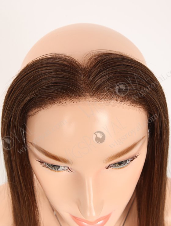 In Stock European Virgin Hair 12" Straight 4# Color Hairline Topper SHT-015-32800