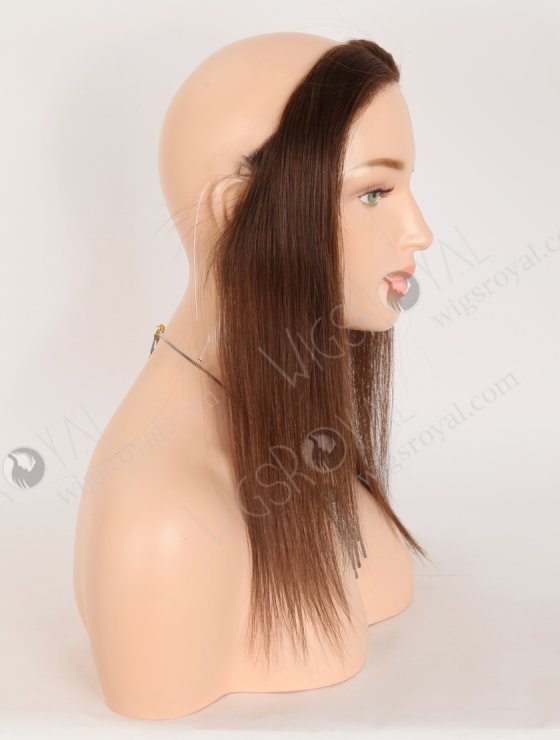In Stock European Virgin Hair 12" Straight 4# Color Hairline Topper SHT-015-32802