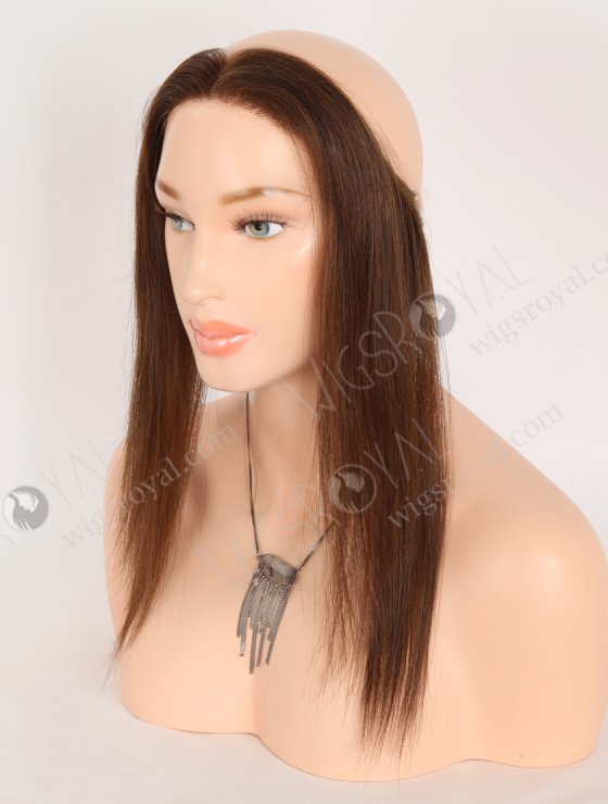 In Stock European Virgin Hair 12" Straight 4# Color Hairline Topper SHT-015-32803