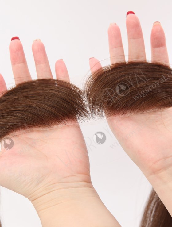 In Stock European Virgin Hair 12" Straight 4# Color Hairline Topper SHT-015-32805