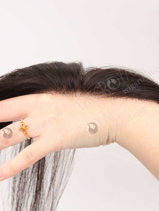 In Stock European Virgin Hair 16" Straight 2# Color Hairline Topper SHT-014-32790