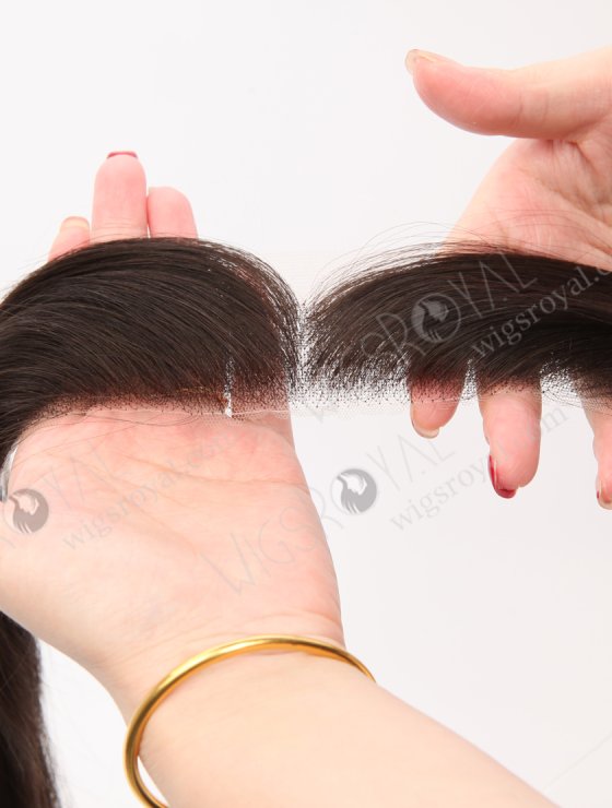 In Stock European Virgin Hair 12" Straight 2# Color Hairline Topper SHT-013-32755