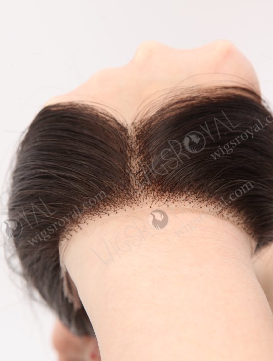 In Stock European Virgin Hair 12" Straight 2# Color Hairline Topper SHT-013-32754