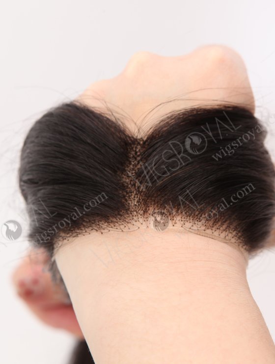 In Stock European Virgin Hair 16" Straight 1B# Color Hairline Topper SHT-012-32739