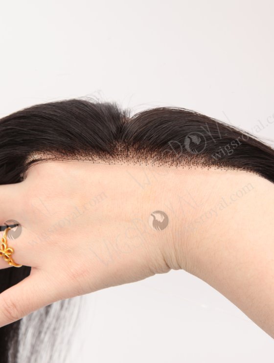 In Stock European Virgin Hair 16" Straight 1B# Color Hairline Topper SHT-012-32740