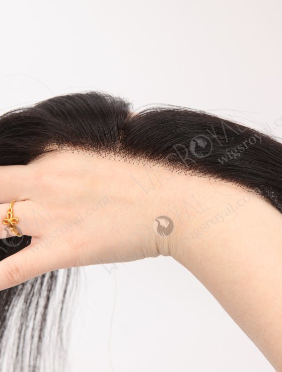 In Stock European Virgin Hair 12" Straight 1B# Color Hairline Topper SHT-011-32724