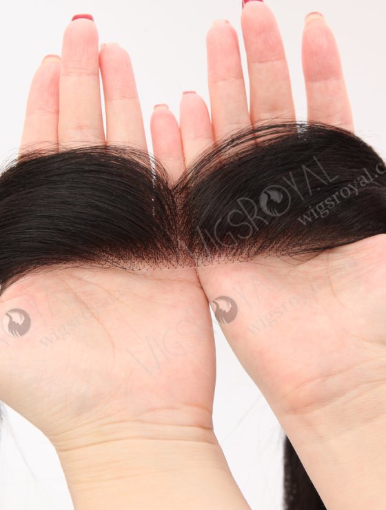 In Stock European Virgin Hair 16" Straight Natural Black Color Hairline Topper SHT-010-32706