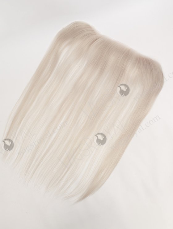 In Stock European Virgin Hair 16" Straight Platinum Gray Color Hairline Topper SHT-023-32974