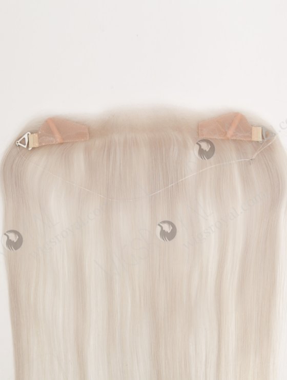 In Stock European Virgin Hair 16" Straight Platinum Gray Color Hairline Topper SHT-023-32975