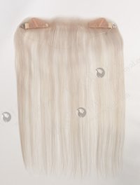 In Stock European Virgin Hair 16" Straight Platinum Gray Color Hairline Topper SHT-023