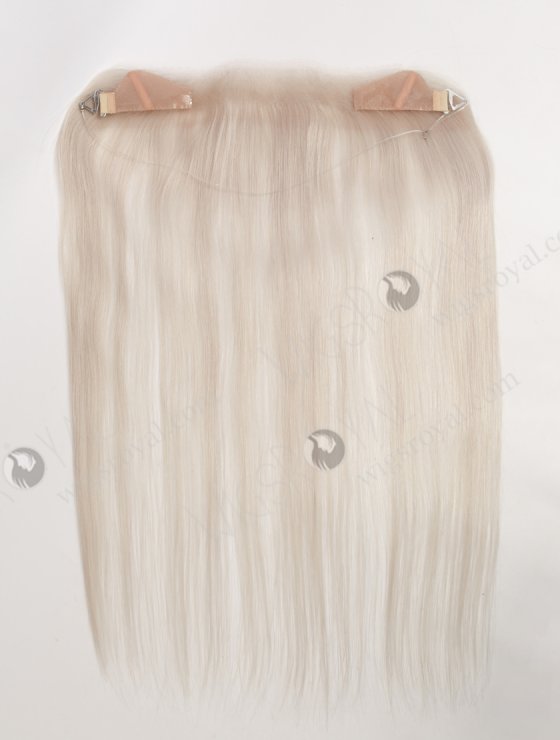 In Stock European Virgin Hair 16" Straight Platinum Gray Color Hairline Topper SHT-023-32978