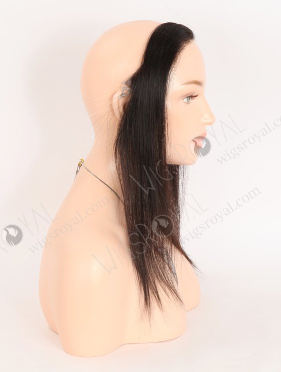 In Stock European Virgin Hair 12" Straight Natural Black Color Hairline Topper SHT-009-32964