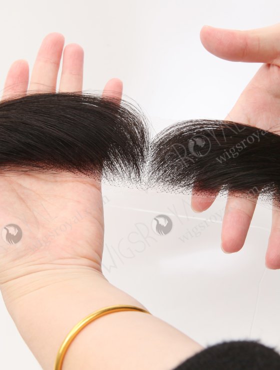 In Stock European Virgin Hair 12" Straight Natural Black Color Hairline Topper SHT-009-32968
