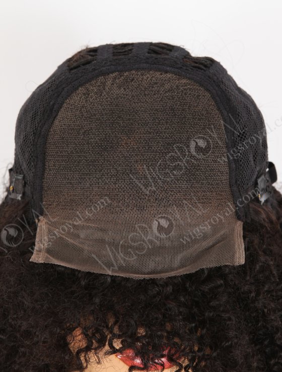 Unprocessed Human Hair Natural Color Afro Curl 7mm Lace Front Wigs With Bangs WR-CLF-077-33027