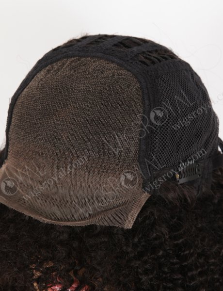 Unprocessed Human Hair Natural Color Afro Curl 7mm Lace Front Wigs With Bangs WR-CLF-077