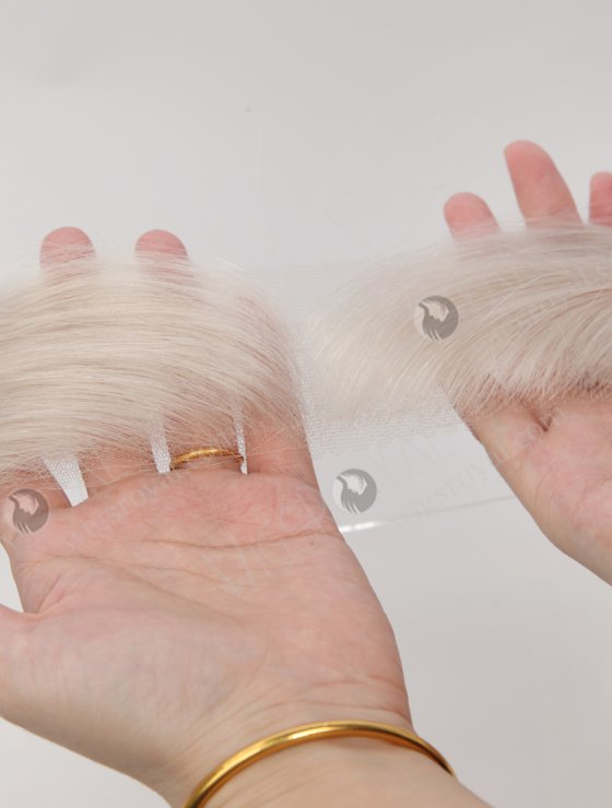 In Stock European Virgin Hair 12" Straight White# Color Hairline Topper SHT-027-33208
