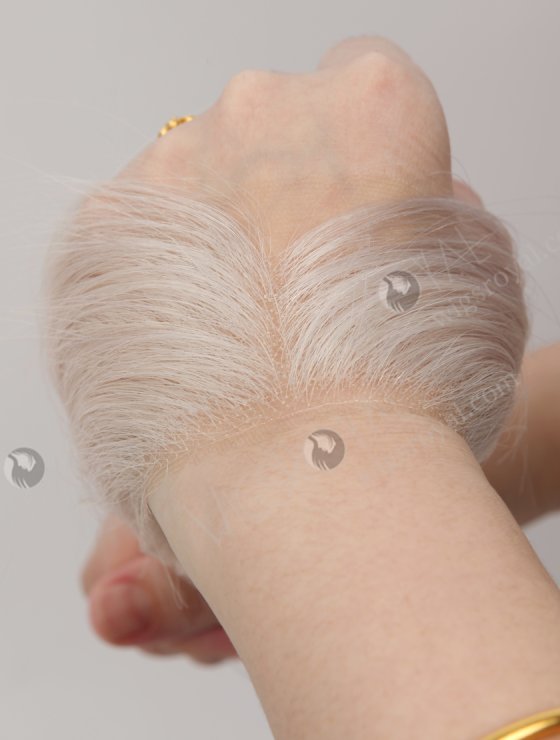 In Stock European Virgin Hair 12" Straight White# Color Hairline Topper SHT-027-33209