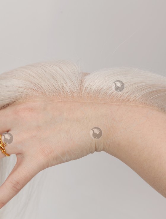In Stock European Virgin Hair 12" Straight White# Color Hairline Topper SHT-027-33210