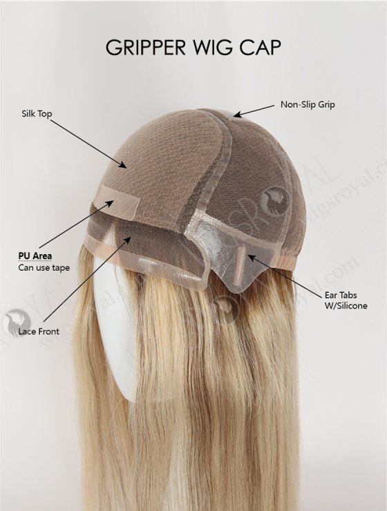 In Stock European Virgin Hair 16" T4/22#/4# Highlights Color Straight Gripper Wig GRP-08145-33437